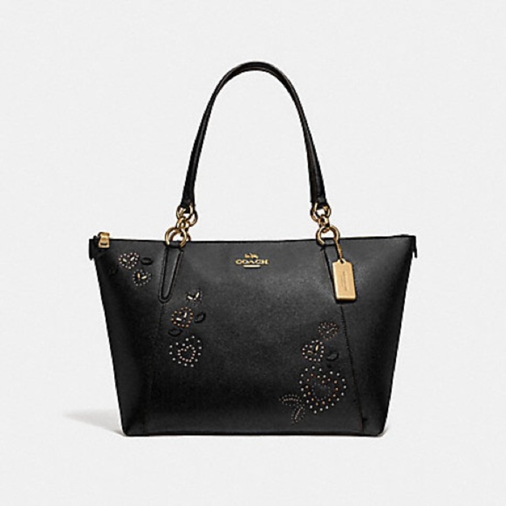 Coach Heart Bandanna Rivets Leather